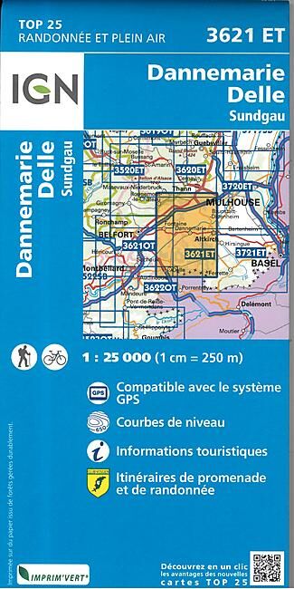 IGN - TOP25 3621ET DANNEMARIE DELLE 1 25 000