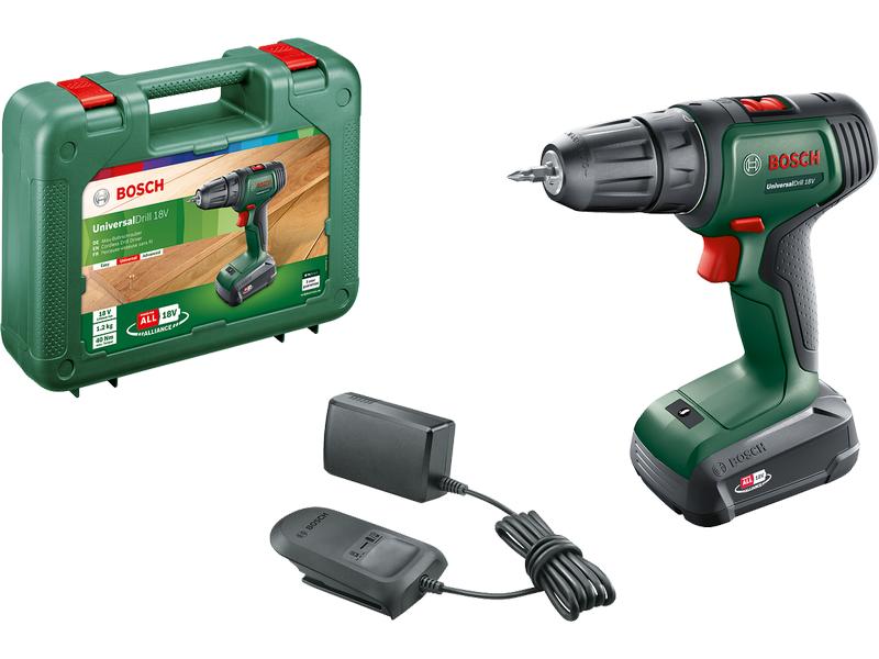 Bosch Akku-Bohrschrauber UniversalDrill 18 V Kit Akku-Allrounder mit 1x 1.5Ah