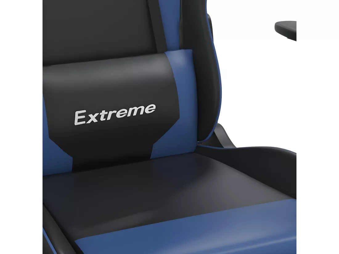 Chaise de jeu de massage Noir et bleu Similicuir