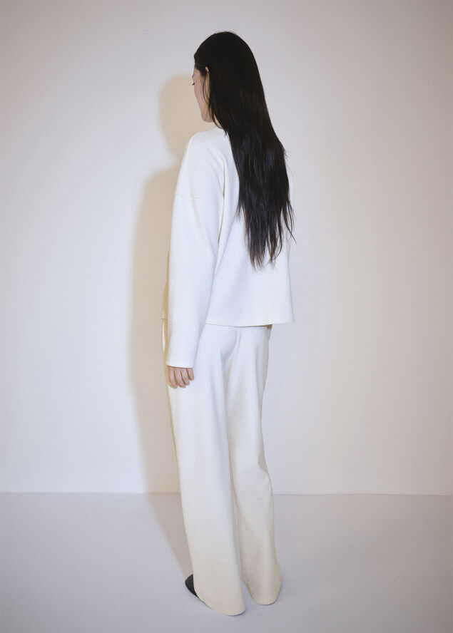 MANGO Corduroy straight trousers Light beige