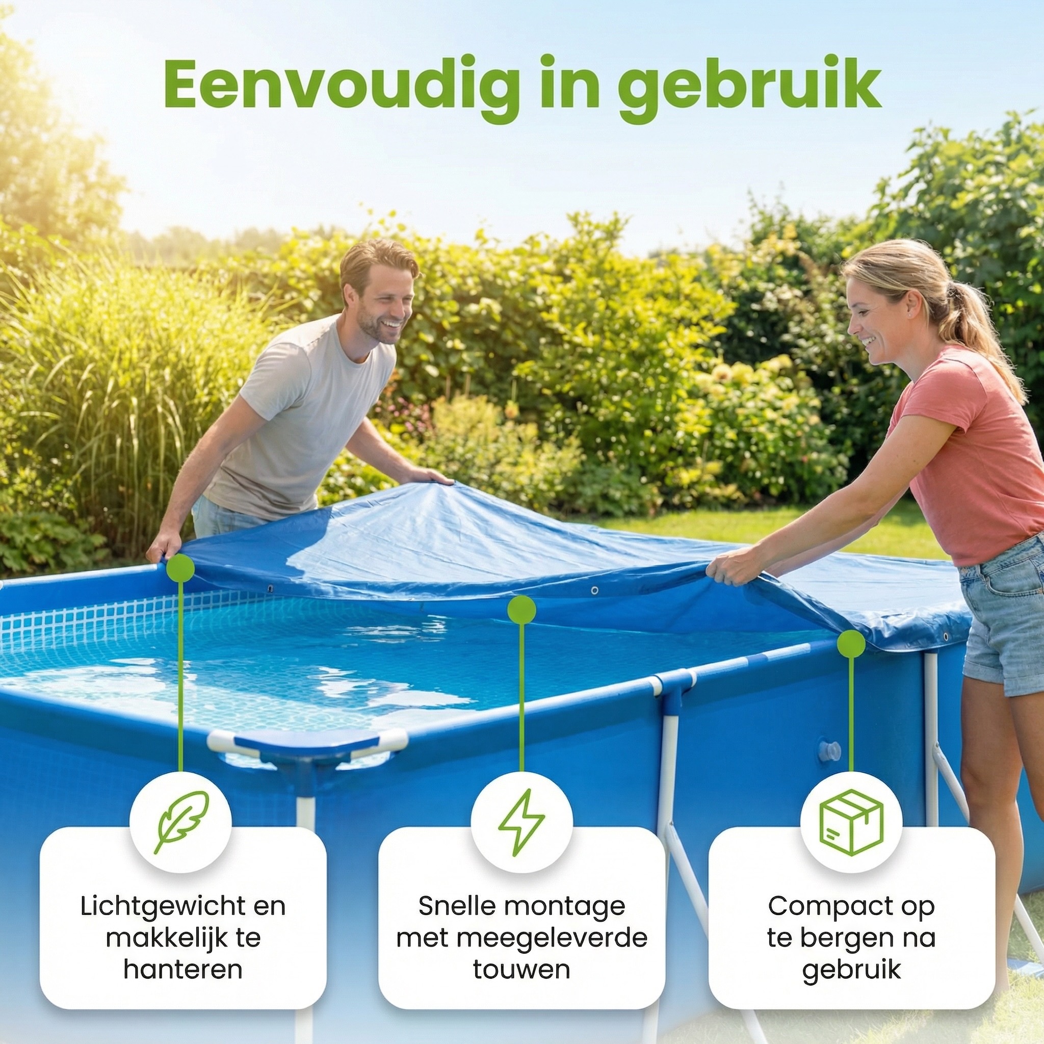 Bestway frame 259x170 cm afdekzeil - Blue