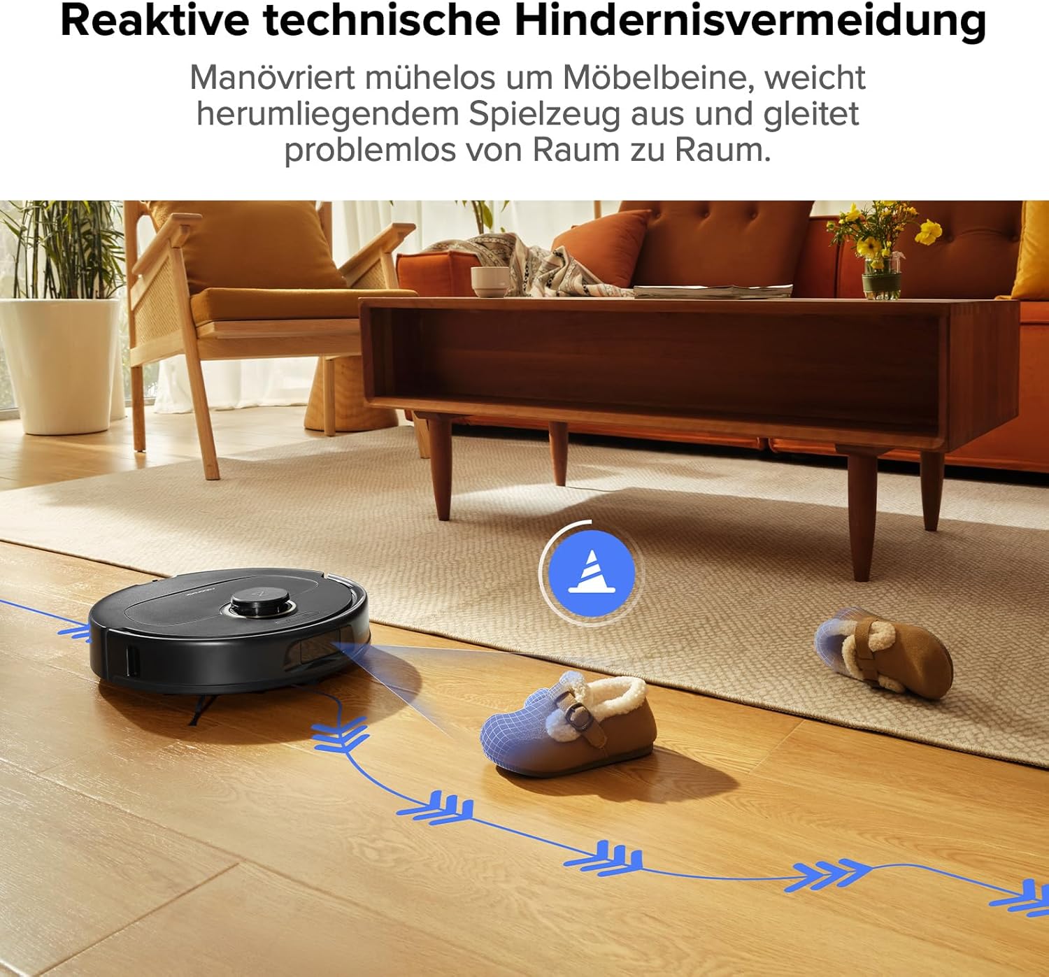 roborock Qrevo Pro Saugroboter mit Wischfunktion&Hebarem Wischmopp, FlexiArm Design Kantenreinigung, 7.000 Pa, 60 °C Heißwasser-Moppwäsche, App-Steuerung (Schwarz) (Generalüberholt)