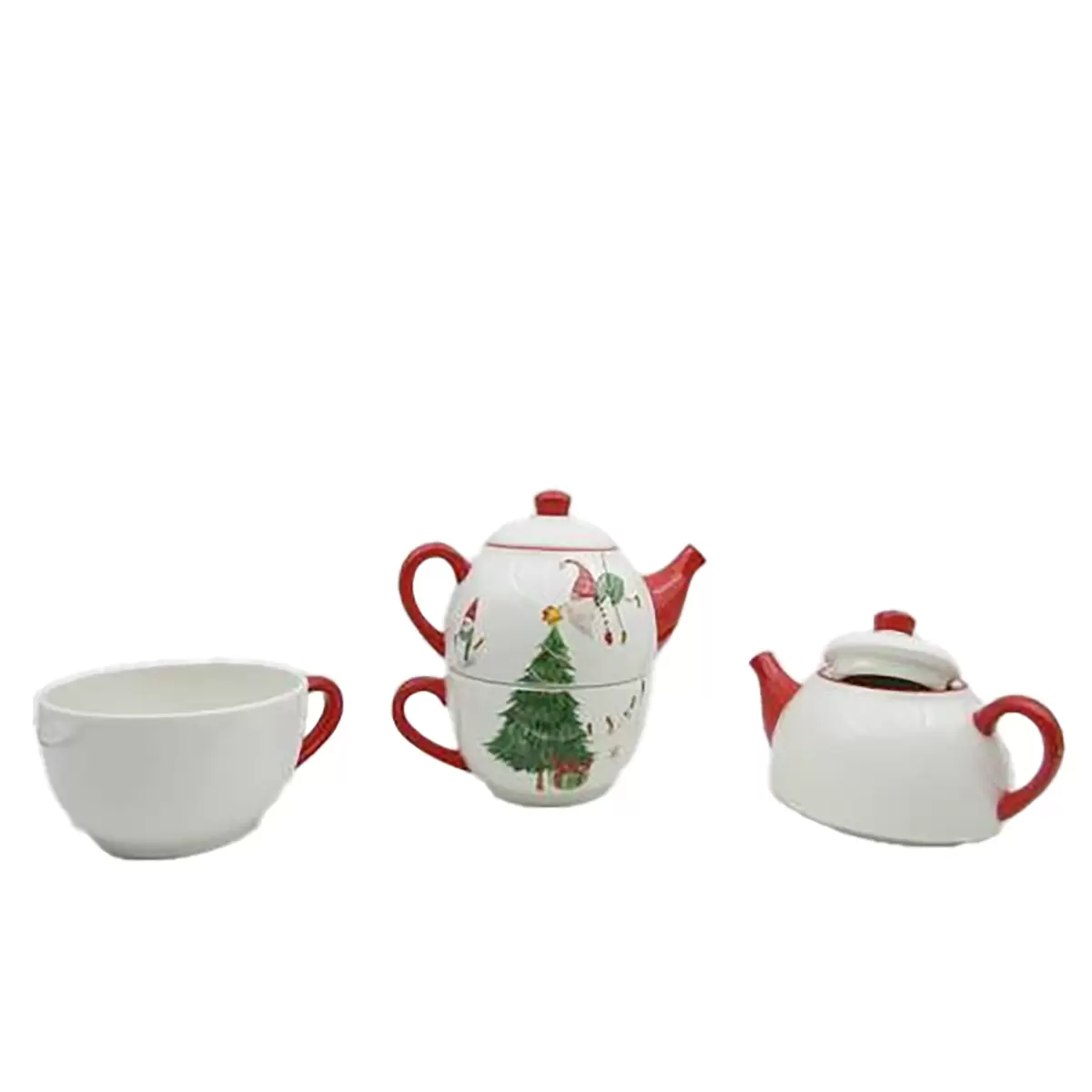 Tea-For-One Set Luca Bessoni grün,rot,weiss