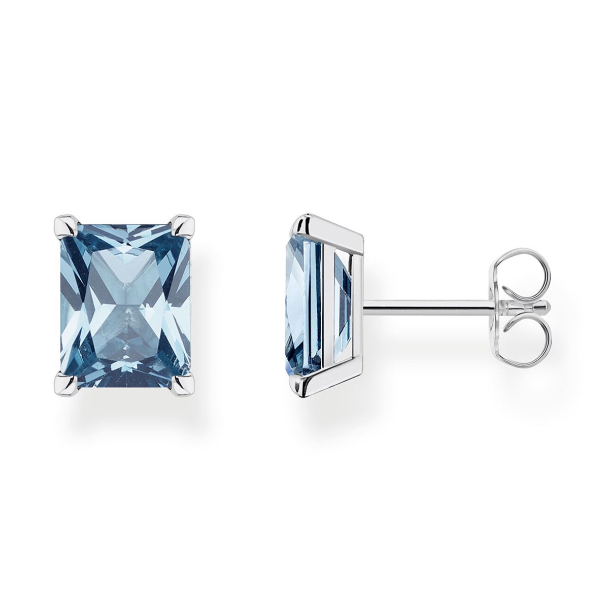 Boucles d'oreilles Thomas Sabo argent oxyde bleurectangulaire