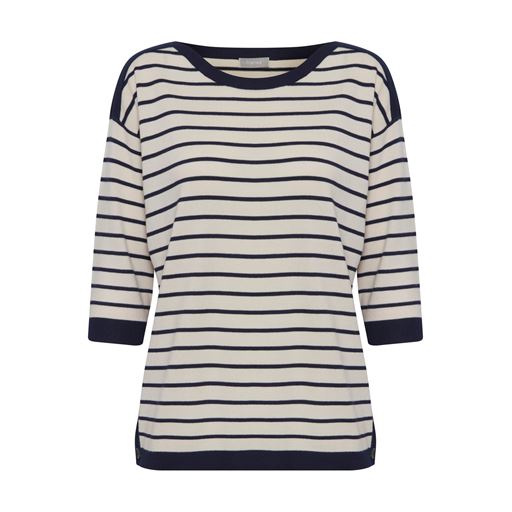 Fransa Stribet Strikbluse, Navy Blazer Mix, XL