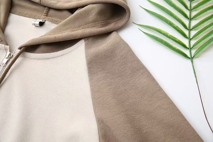 Krezol - Plus Size Raglan Hoodie met Rits