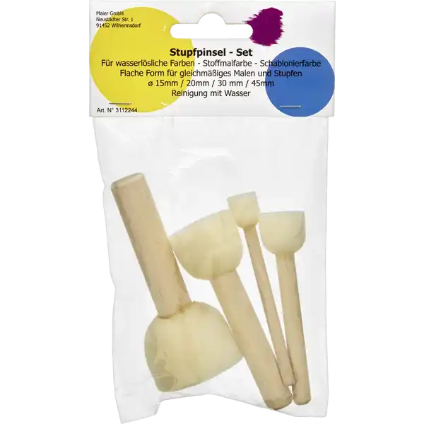 4er Set Stupfpinsel weiß