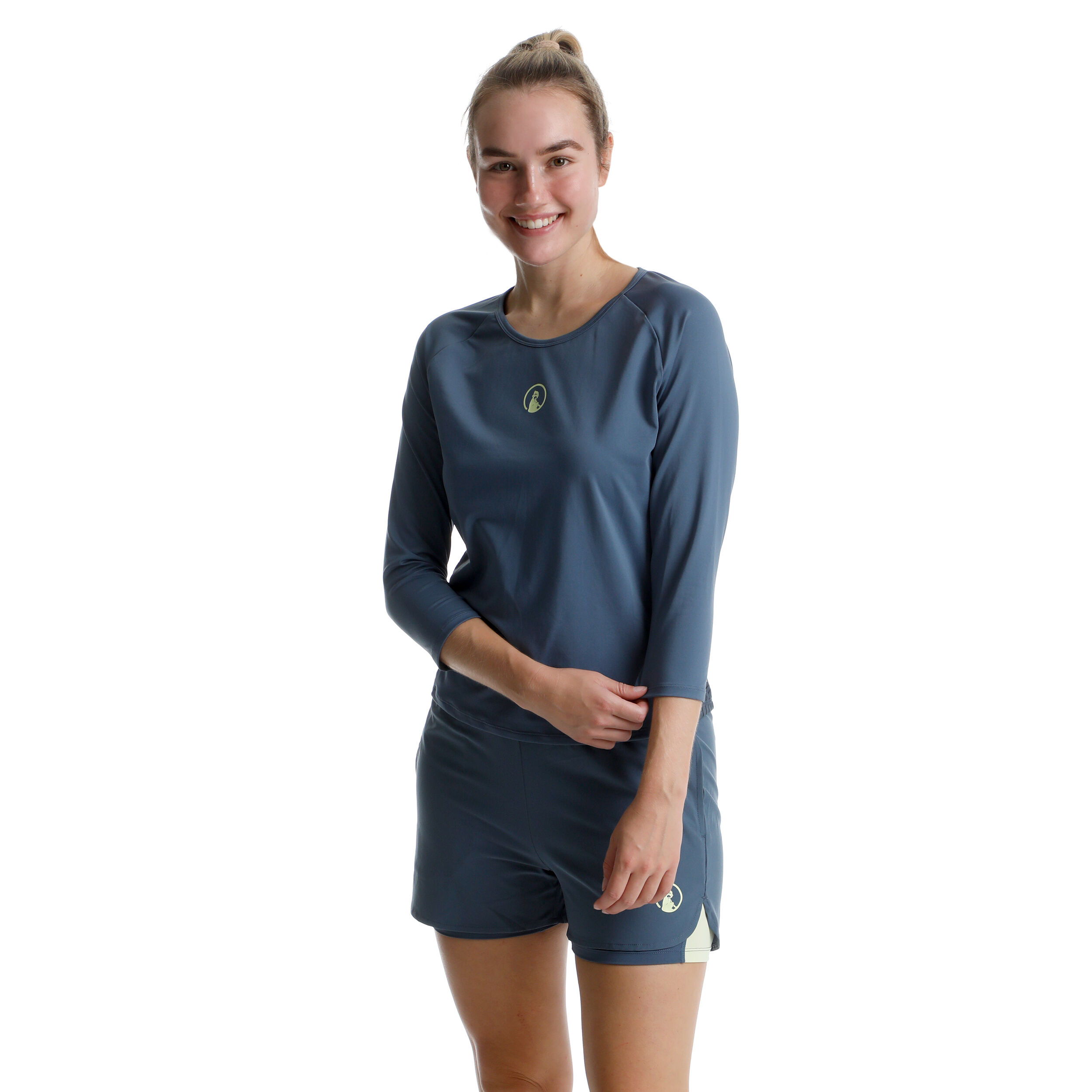 Quiet Please Perspectives Stripes Haut Manches Longues Femmes - Bleu