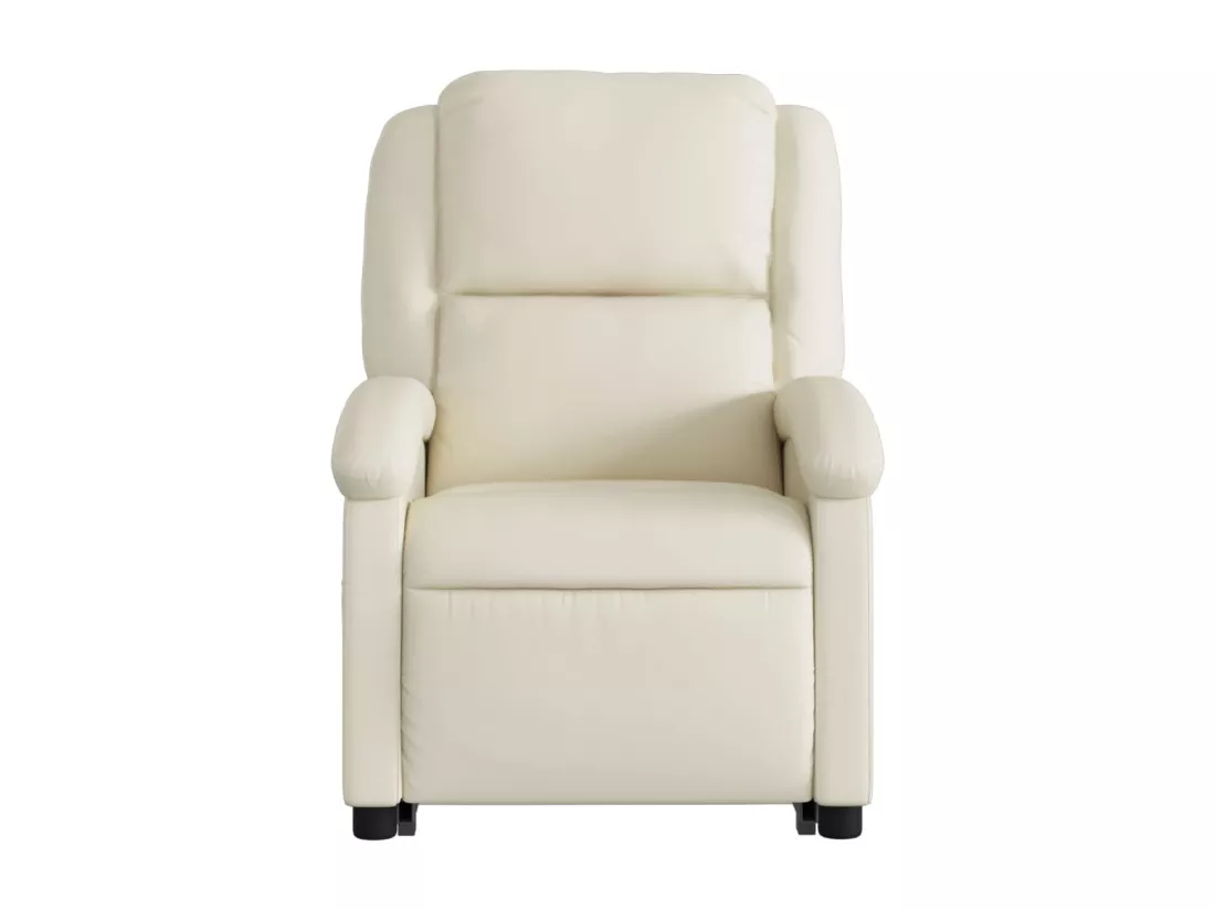 Fauteuil inclinable électrique crème similicuir