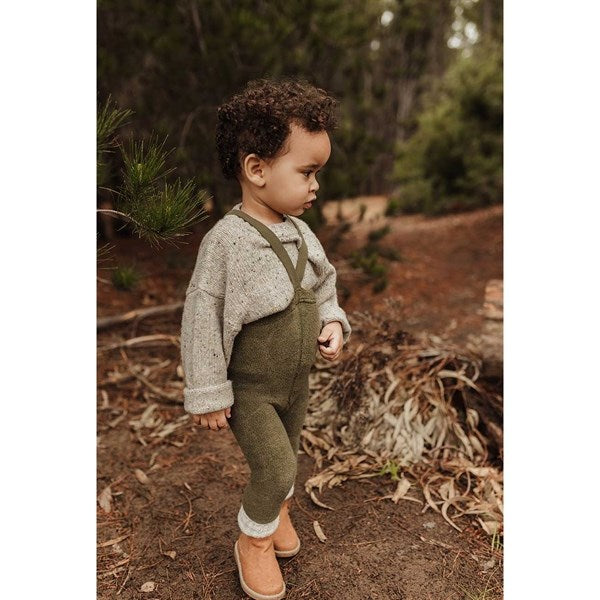 Teddy Warmy Footless Tights Olive - Silly Silas