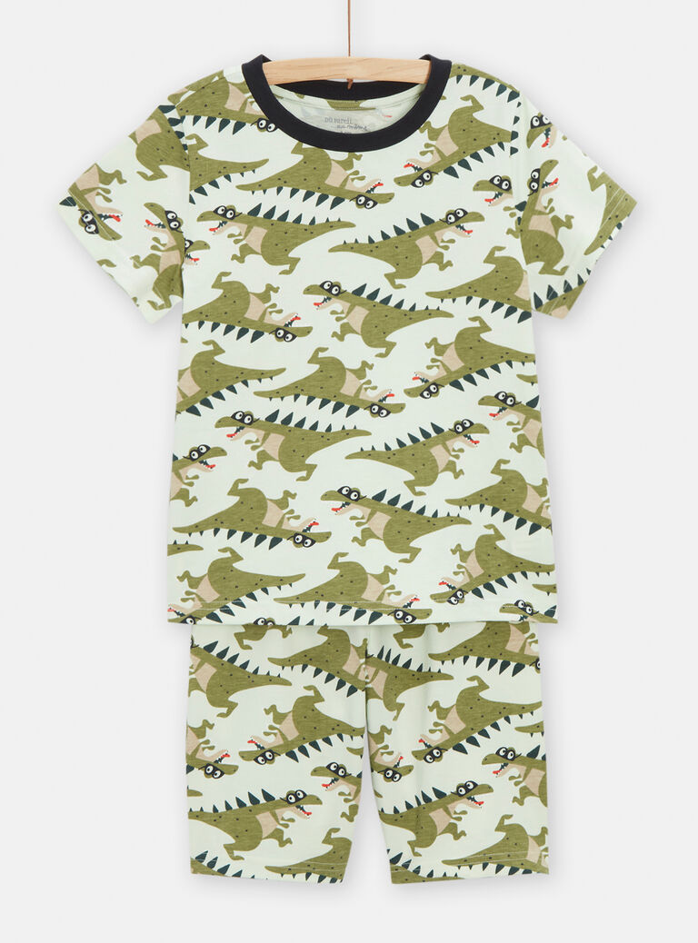 Pyjama vert imprimé dinosaure pour garçon