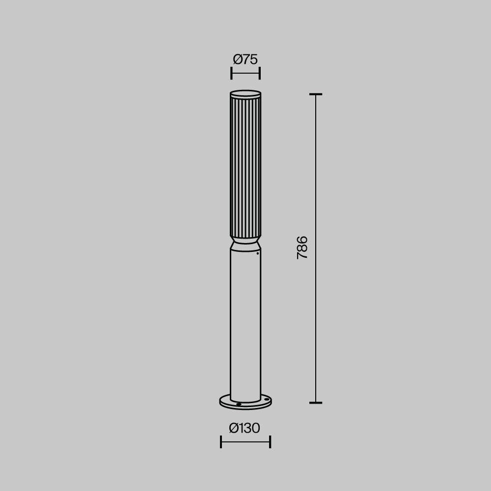 LED-padverlichting Lit in grafiet en transparant-melkachtig 12W 750lm IP65