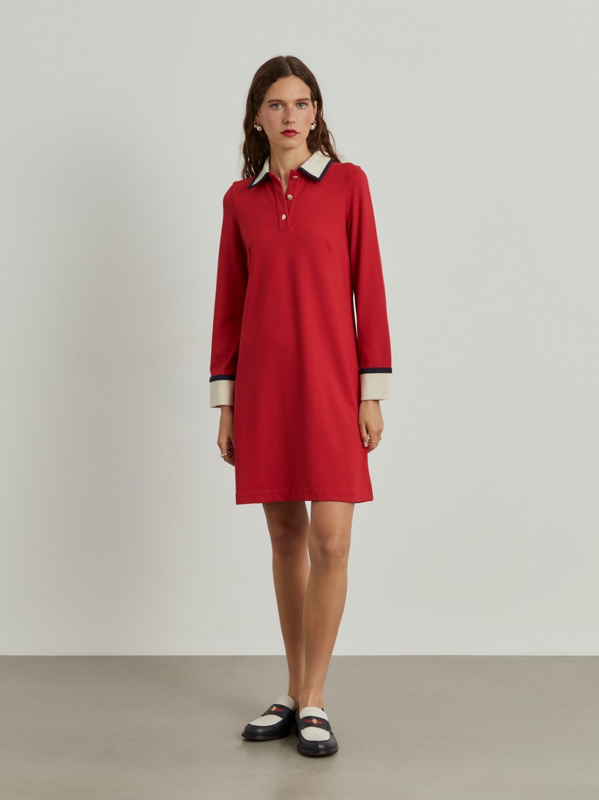 Vestido color block manga comprida