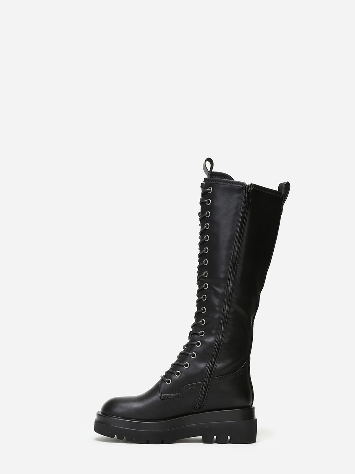 Bottes en simili style rangers crantées- Noir