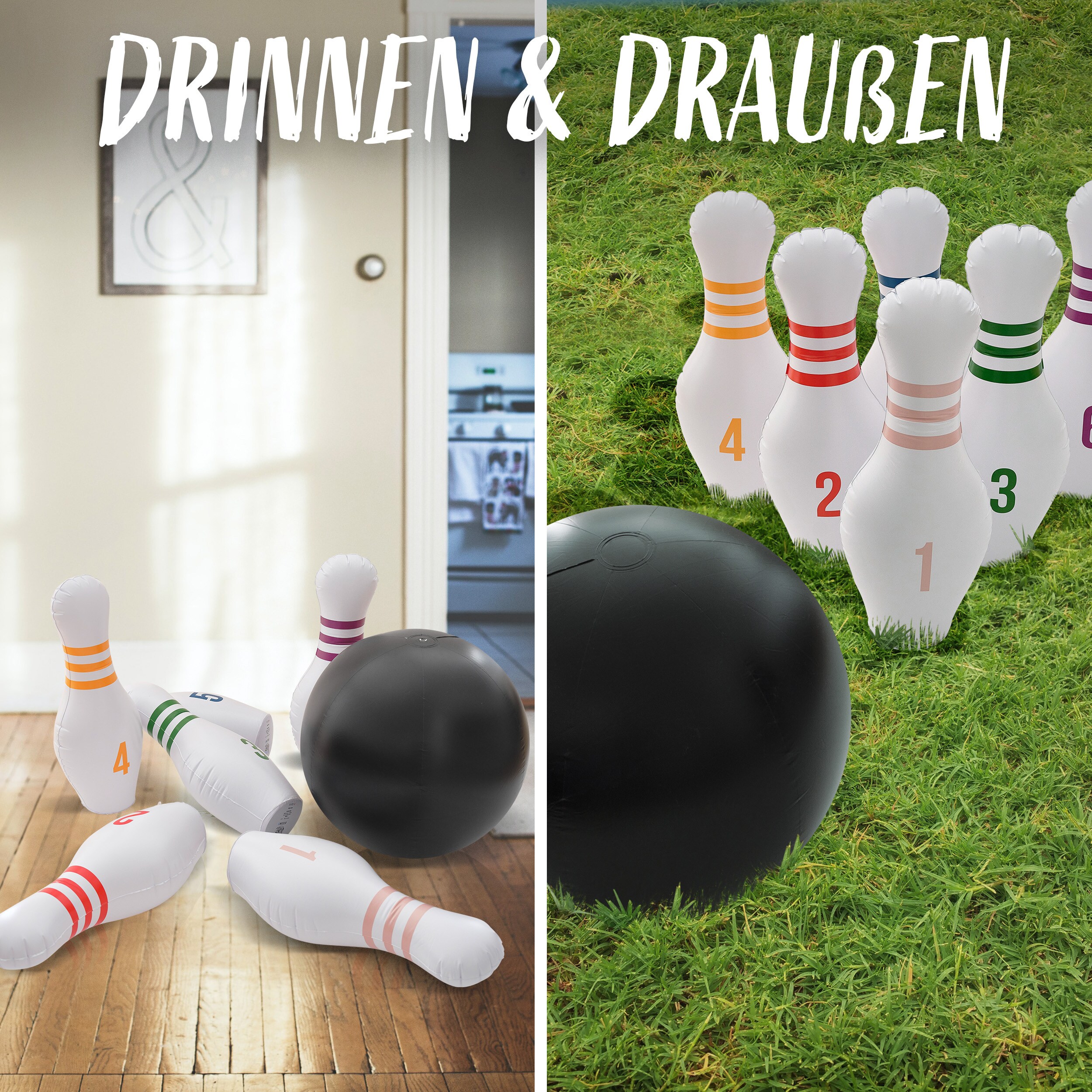 Ocean5 XXL Bowling-Spiel Aufblasbares Kegeln-Set