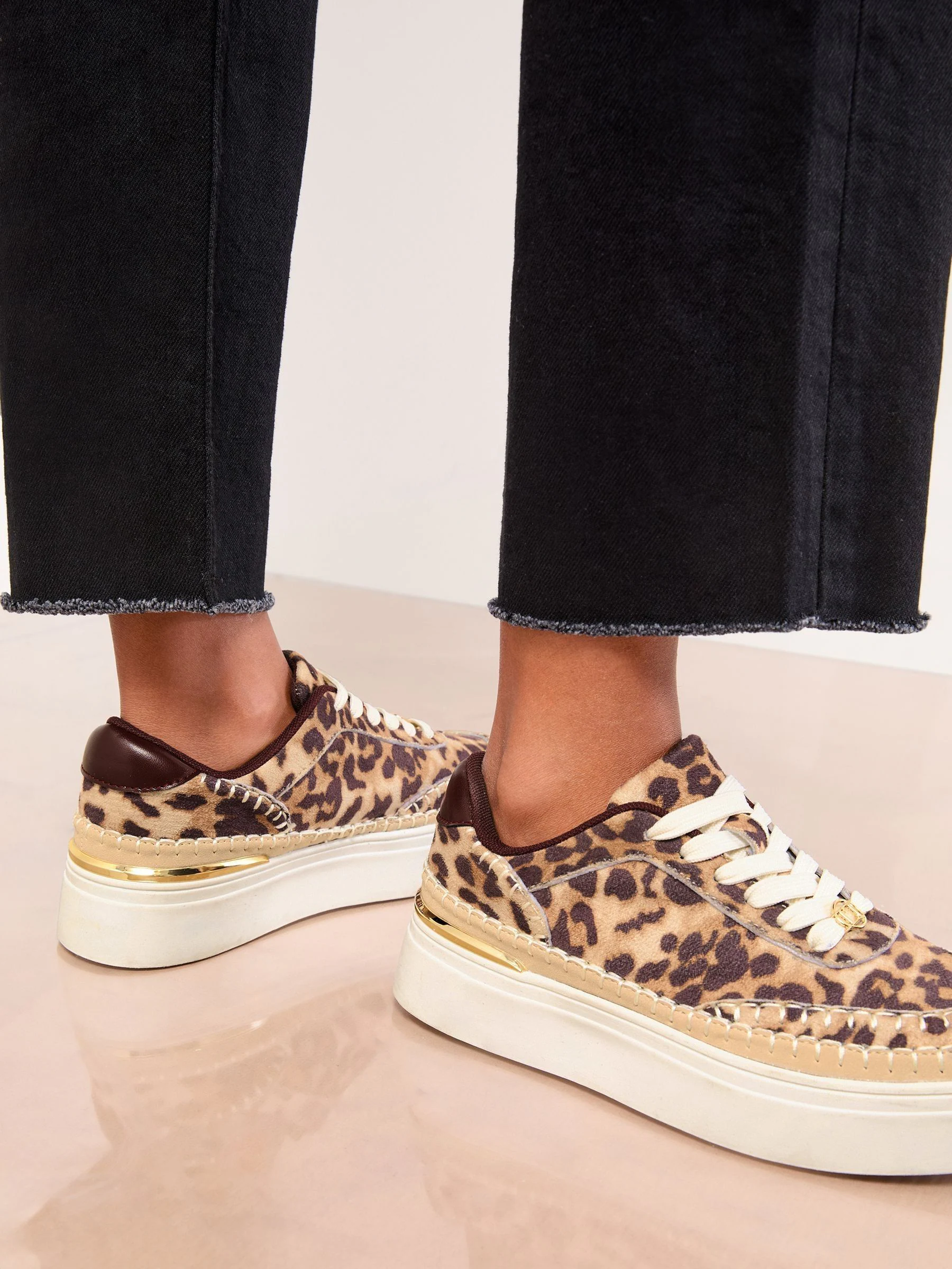 Lipsy Chunky Lace Up Trainers With Whipstitch Detail