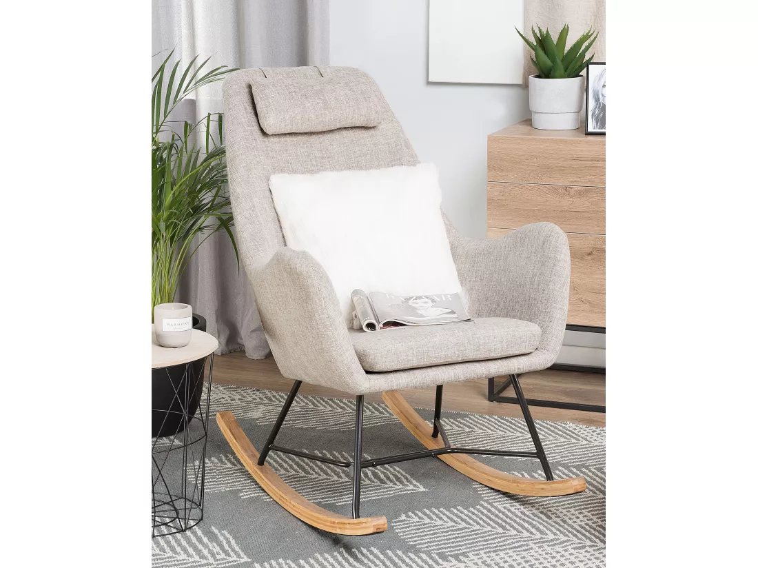 Fauteuil à bascule ARRIE Tissu Beige clair