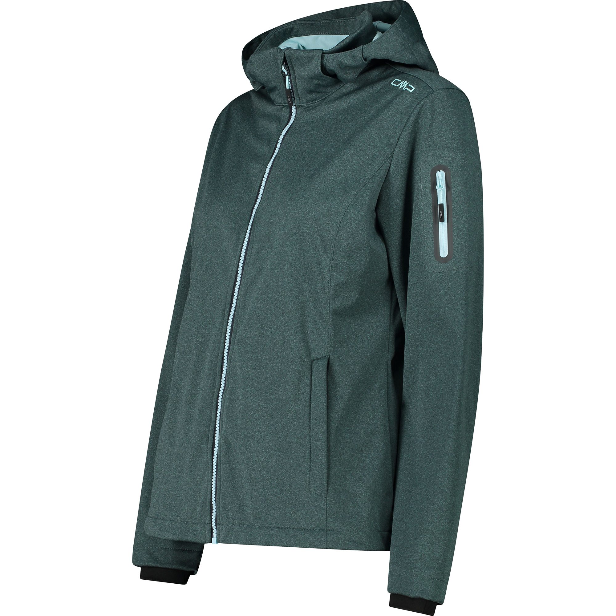 CMP Zip Hood Softshelljacke Damen darker agave