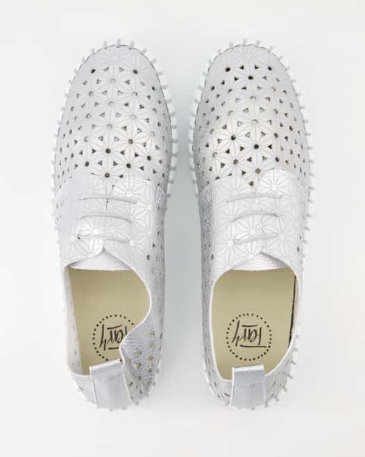 Terry Poppy Sneaker in Silber