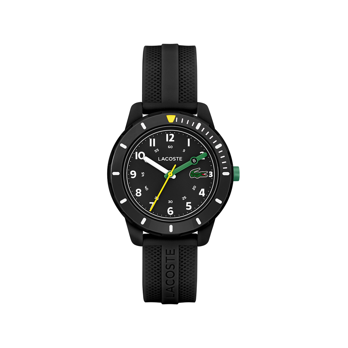 Montre LACOSTE mini tennis enfant bracelet silicone noir