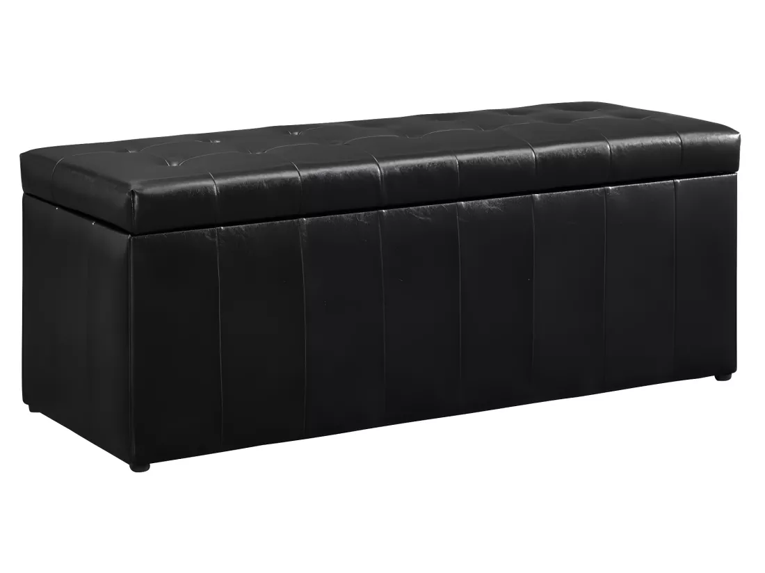 Banc coffre de rangement CONCIERTO en simili - Noir