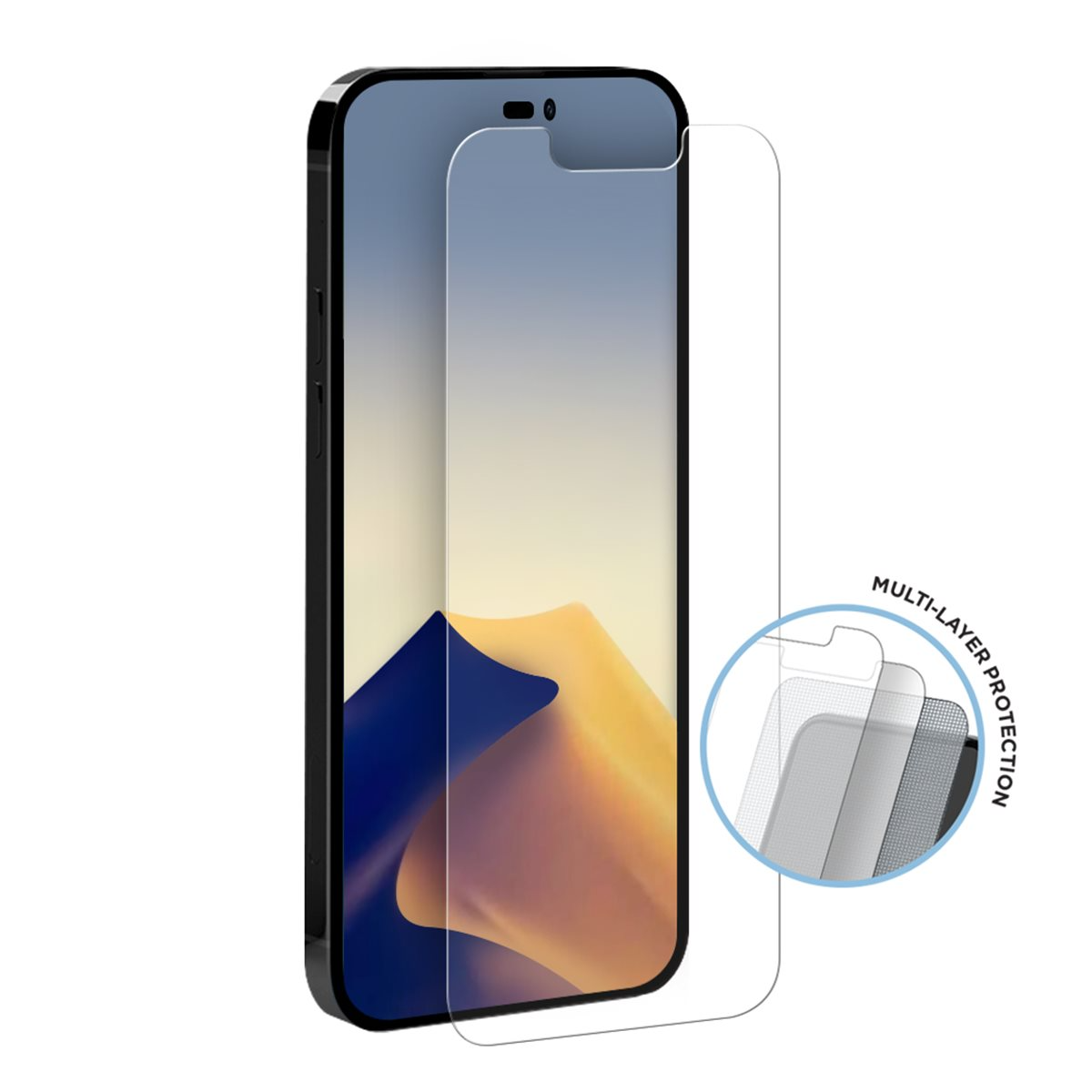 (2er Set) iPhone 14 Pro Mountain H.I.T High Impact Triflex Panzerglas 2.5D Displayschutz Case Friendly (EGSP00856)