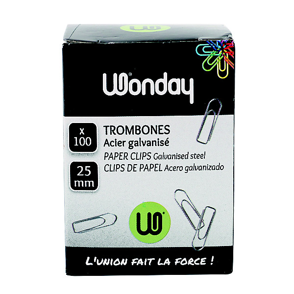 2 x 100 attache-lettres 25 mm en acier nickelé