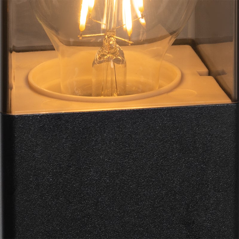 Buiten staande lamp, zwart, 70 cm, IP44 met gerookt glas - Denemarken