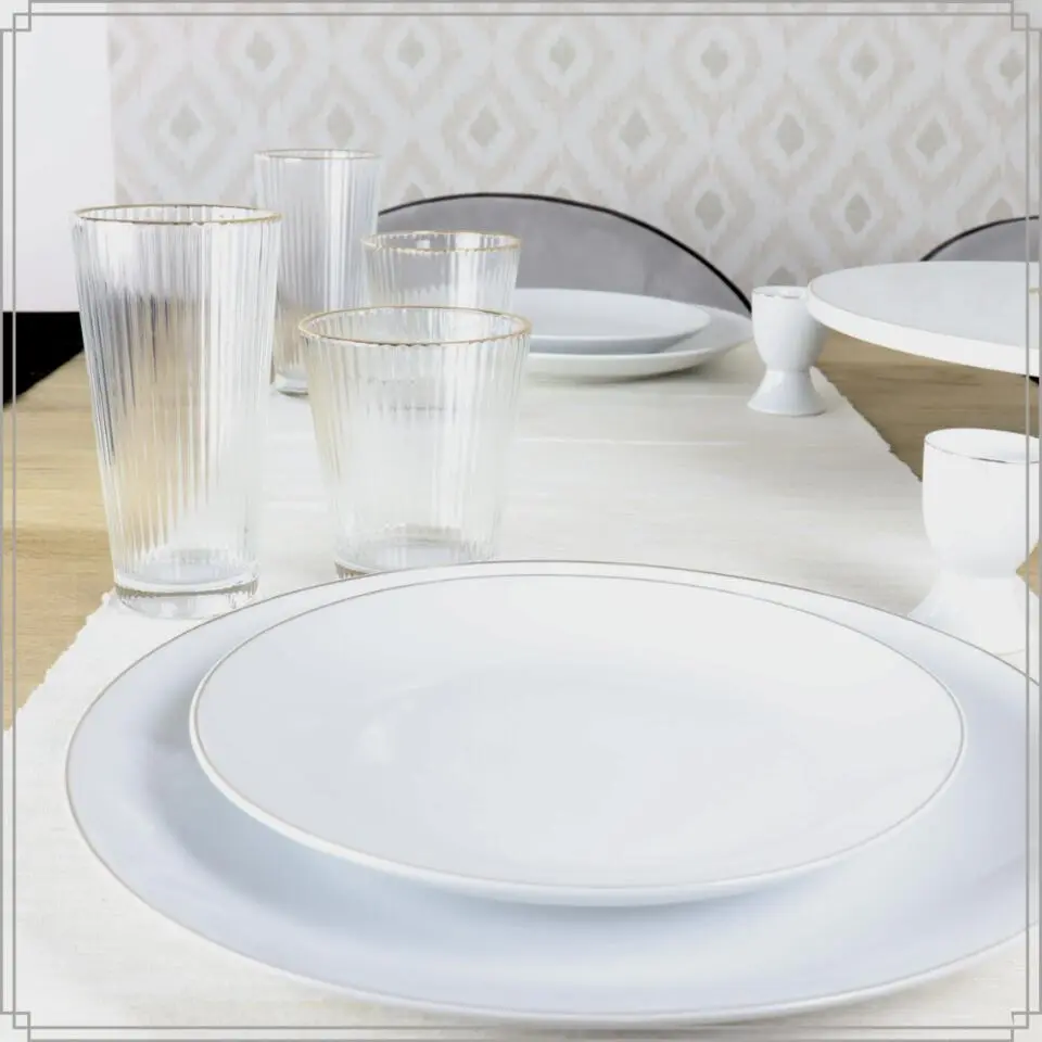 OTIX Ontbijtborden Dessert Gebaksbordjes Borden Set van 6 Stuks 20cm Wit met