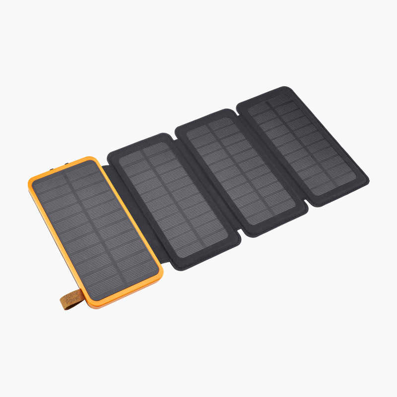 Sammenleggbart solcellepanel/powerbank 8000 mAh