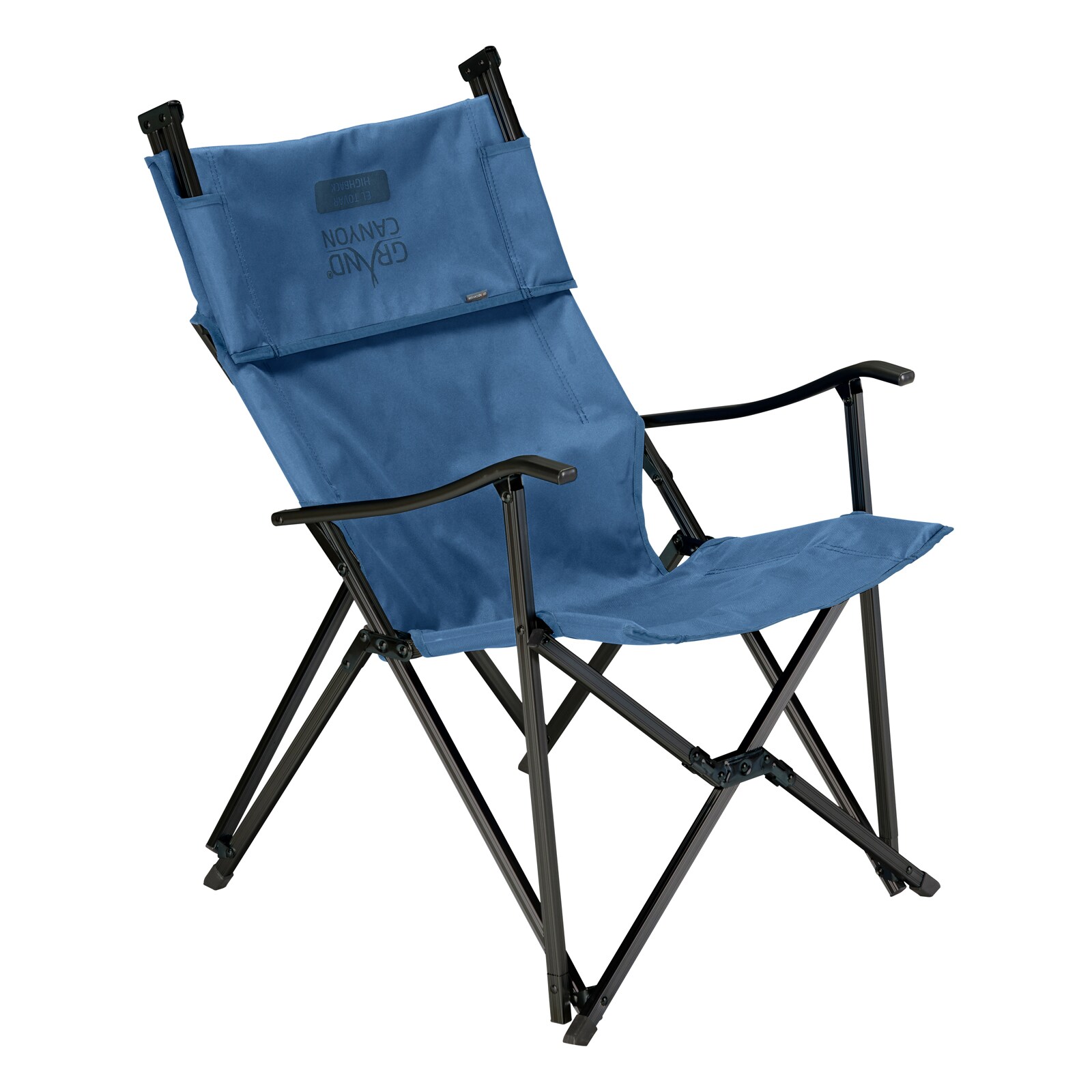 GRAND CANYON El Tovar Hochlehner Camping Falt Stuhl Outdoor Armlehne Alu 100 kg Farbe: Dark Blue