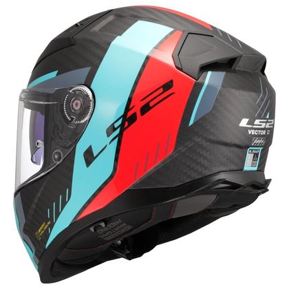 Casque LS2 FF811 - VECTOR II CARBON - GRID - Rouge / Bleu