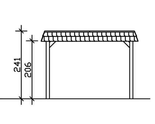 SKAN HOLZ Spreewald enkele carport met schilddak, inclusief regengoot, 345x589 cm, dompelgeïmpregneerd