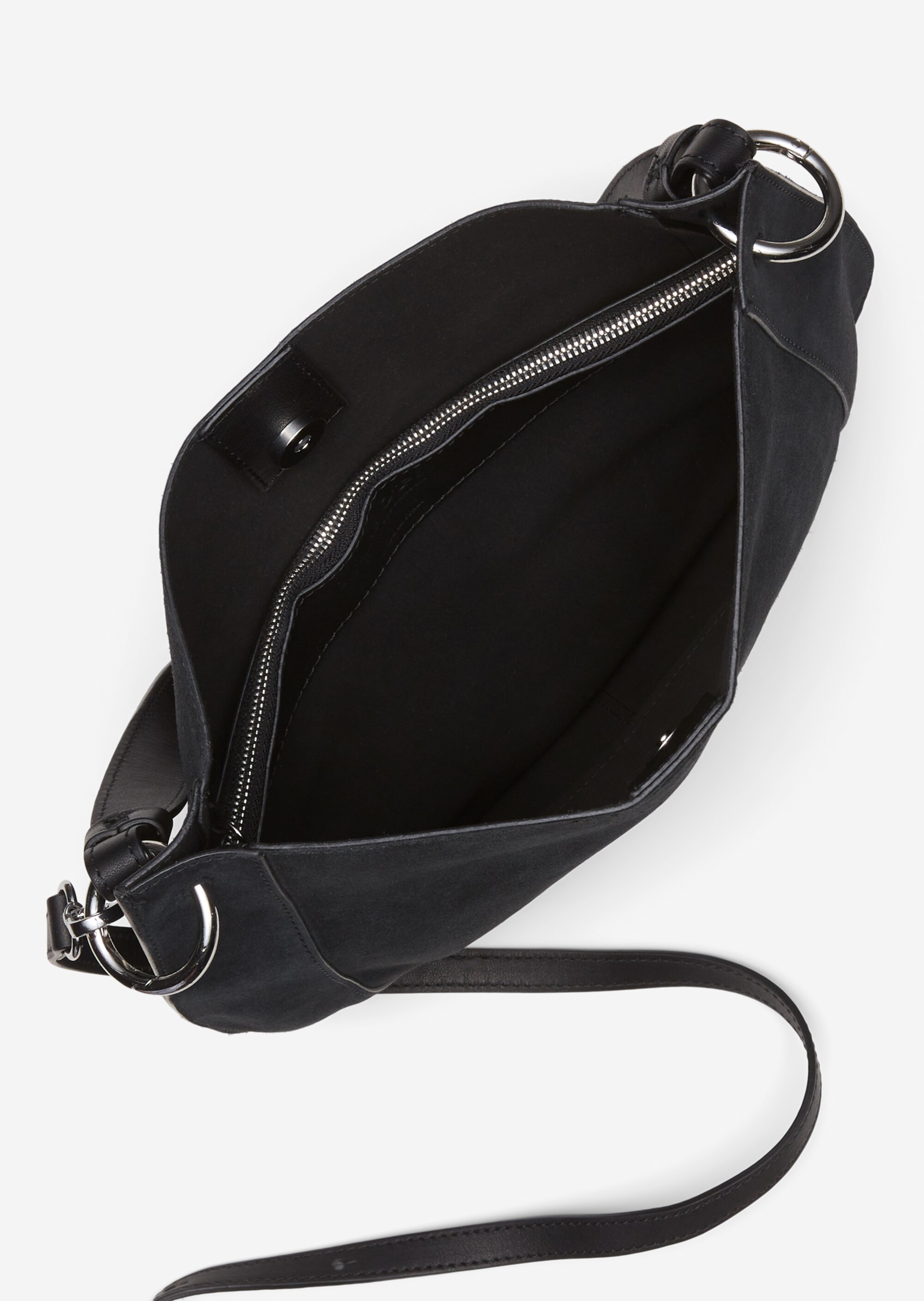 Hobo-Bag medium aus Veloursleder