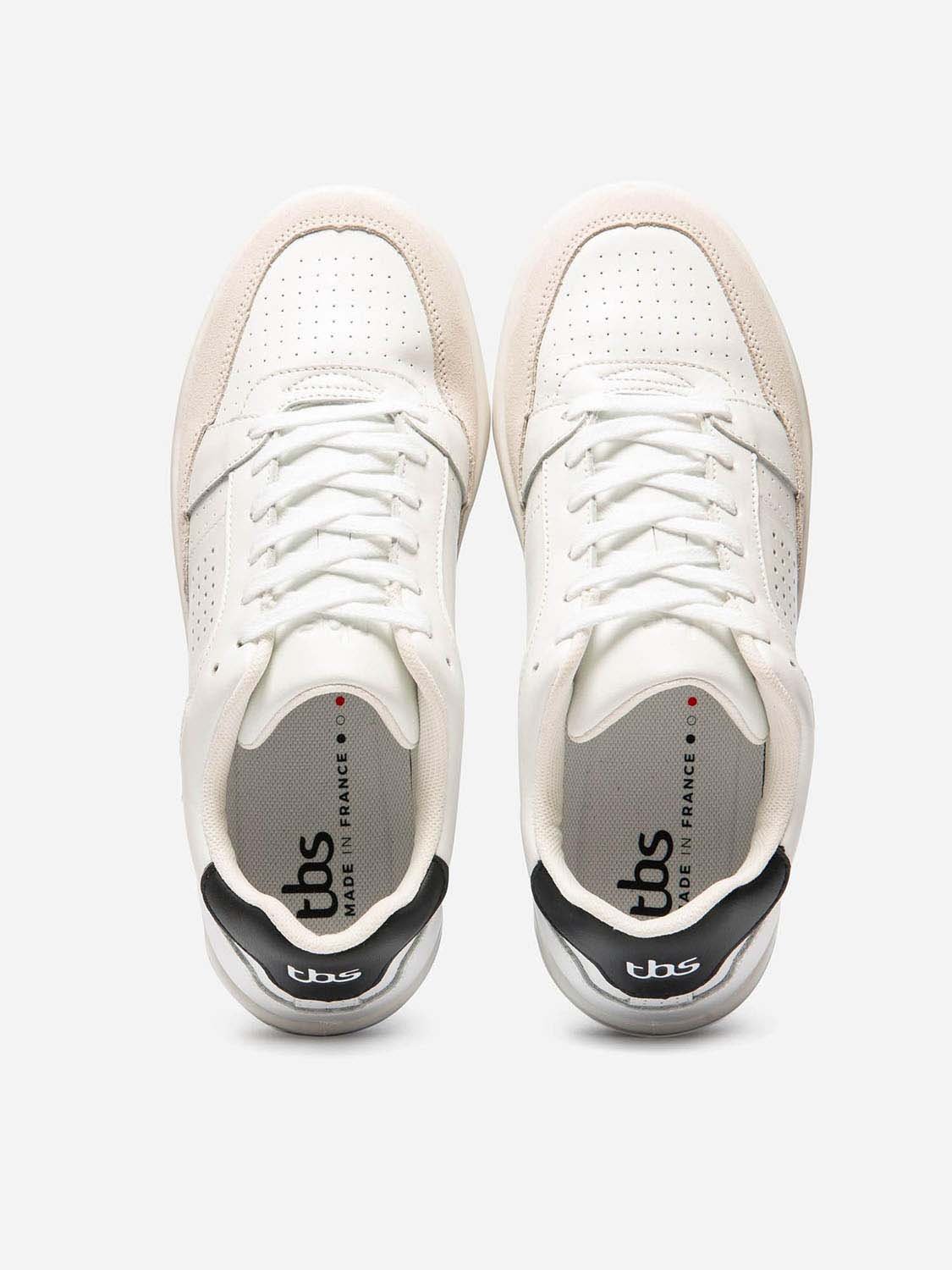 Baskets Homme Fabriquées En France Dessus Cuir Blanc