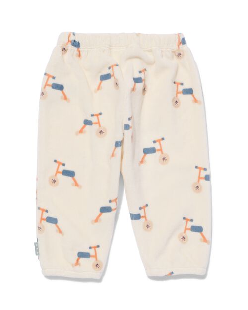 pantalon nouveau-né velours vélos blanc cassé
