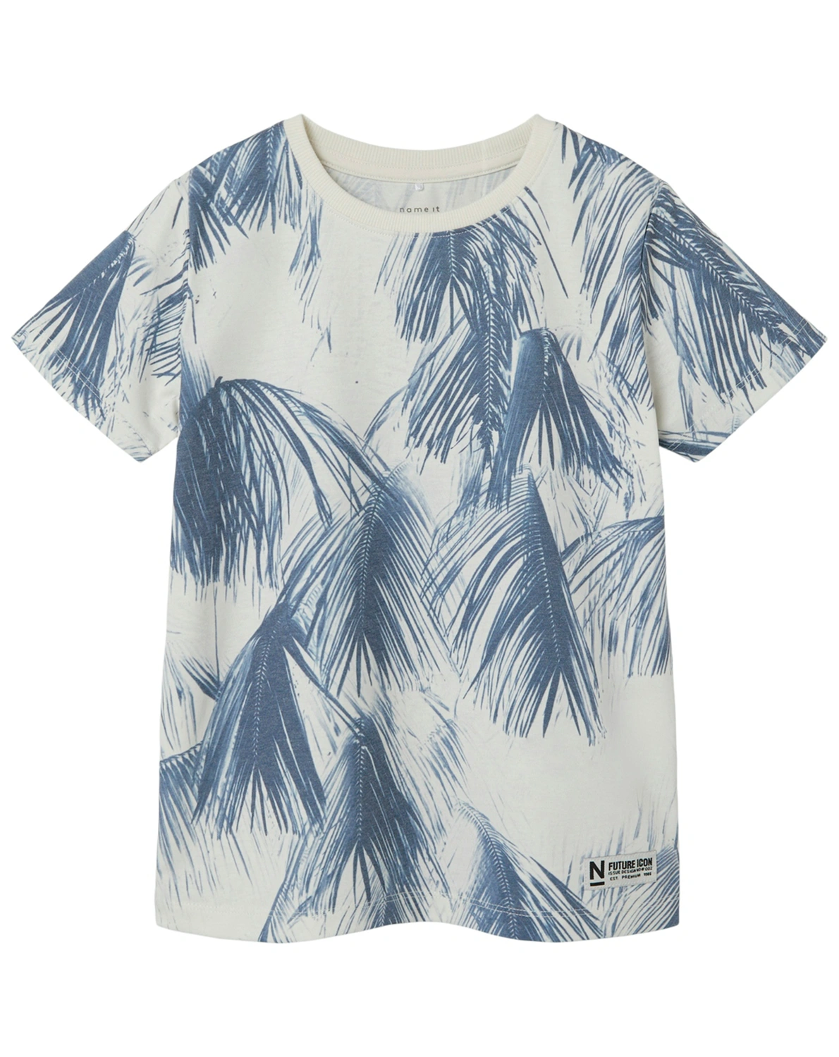 T-Shirt NKMFILES PALM LEAVES in jet stream