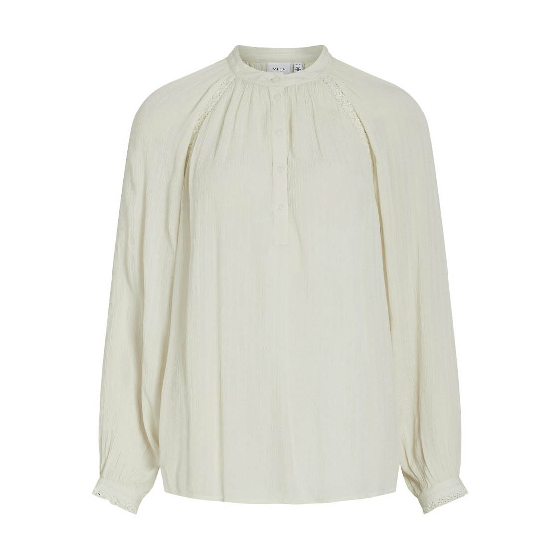 VILA<br>Blusa lisa com gola mandarim