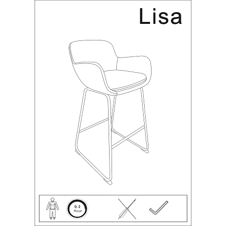 Lina barstol - mørkegrå