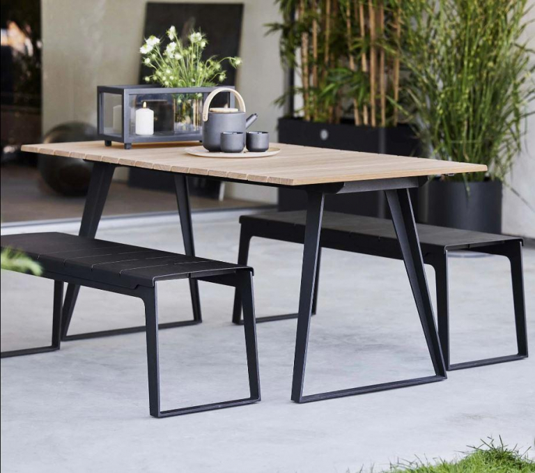 Cane-Line Copenhagen eetbank 121 lava grey