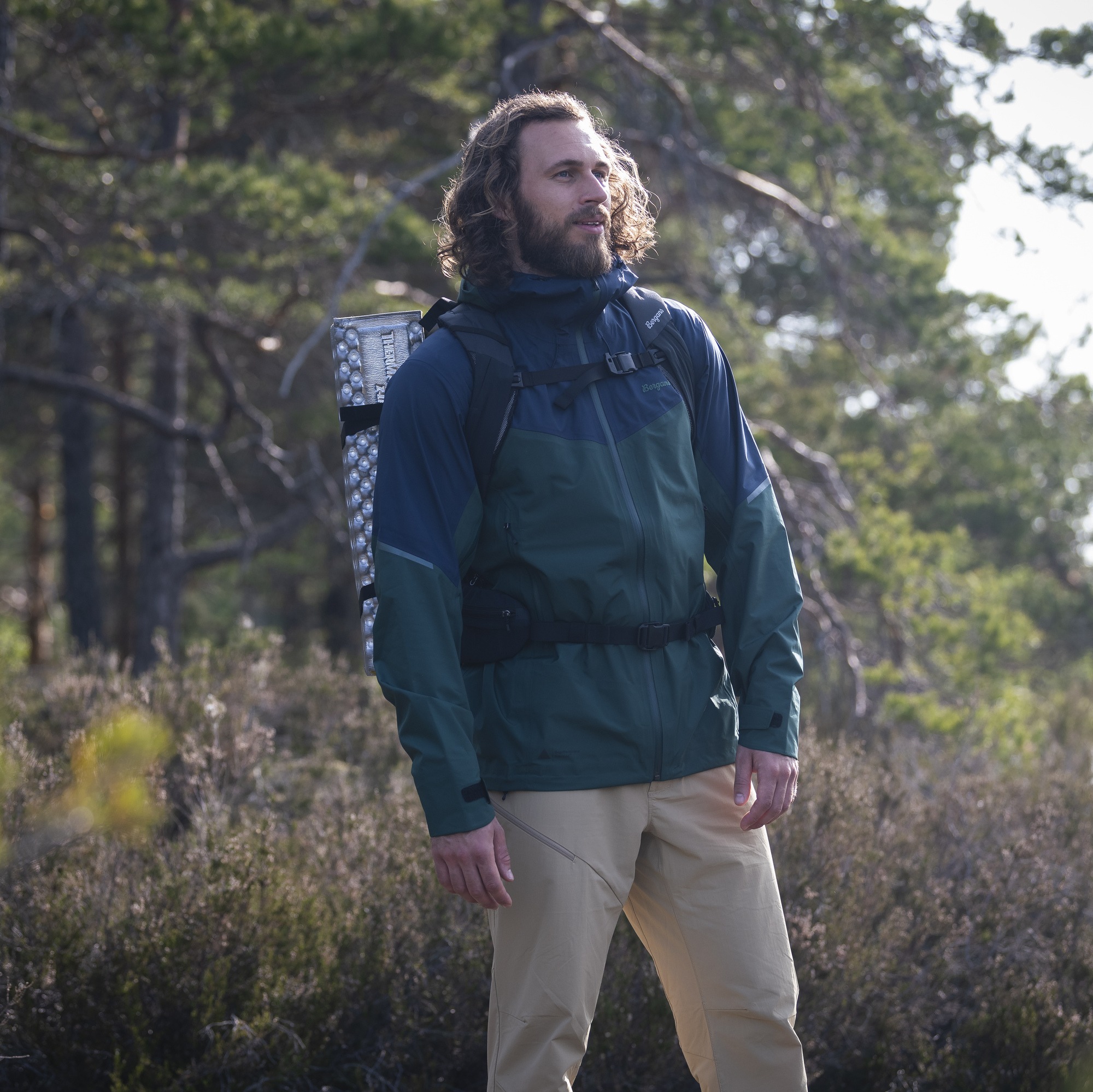 Rabot Light 3L Shell Jacket Herre Duke Green/Navy Blue