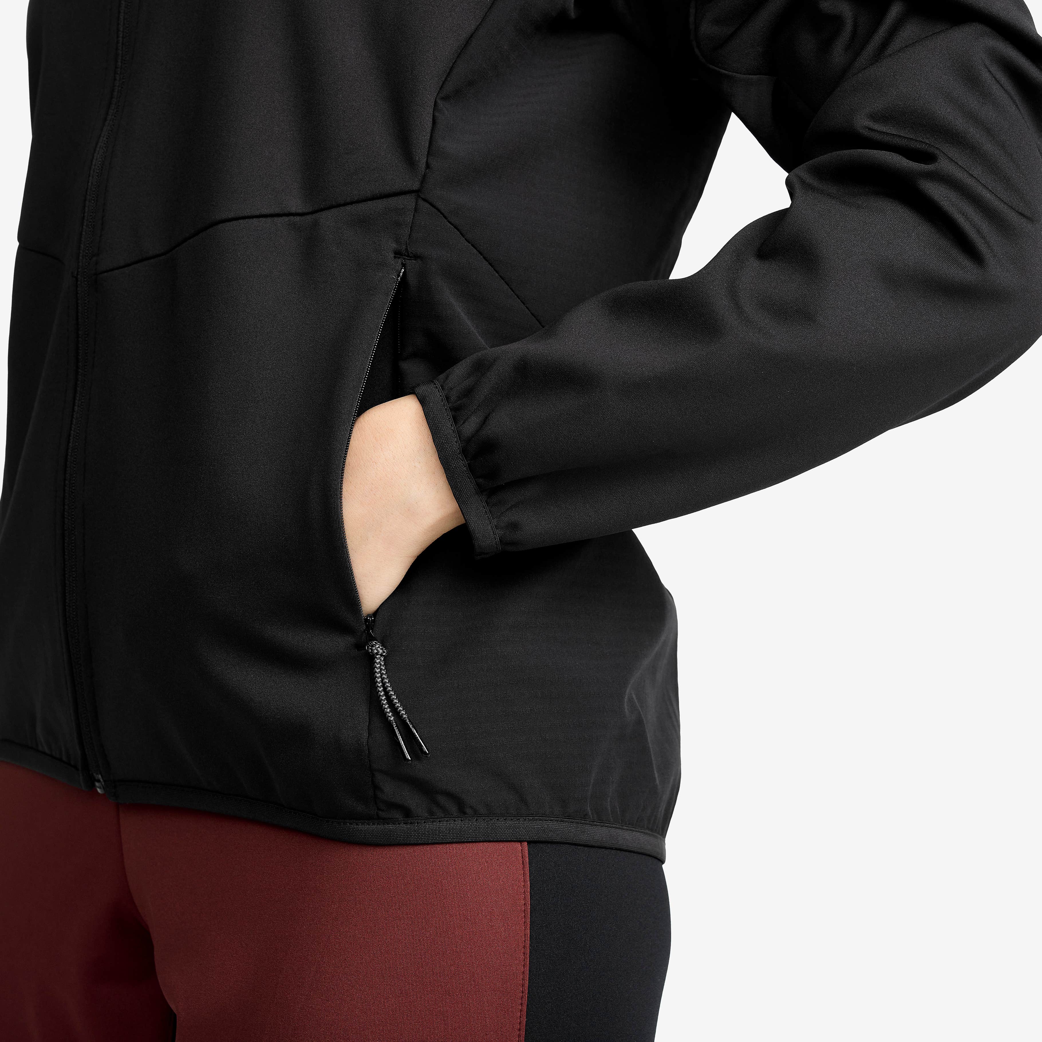 Pace Hooded Wind Jacket Dame Black