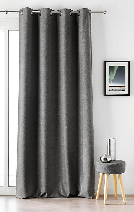 Rideau occultant thermique Boreal Linder gris L.260 x l.140 cm
