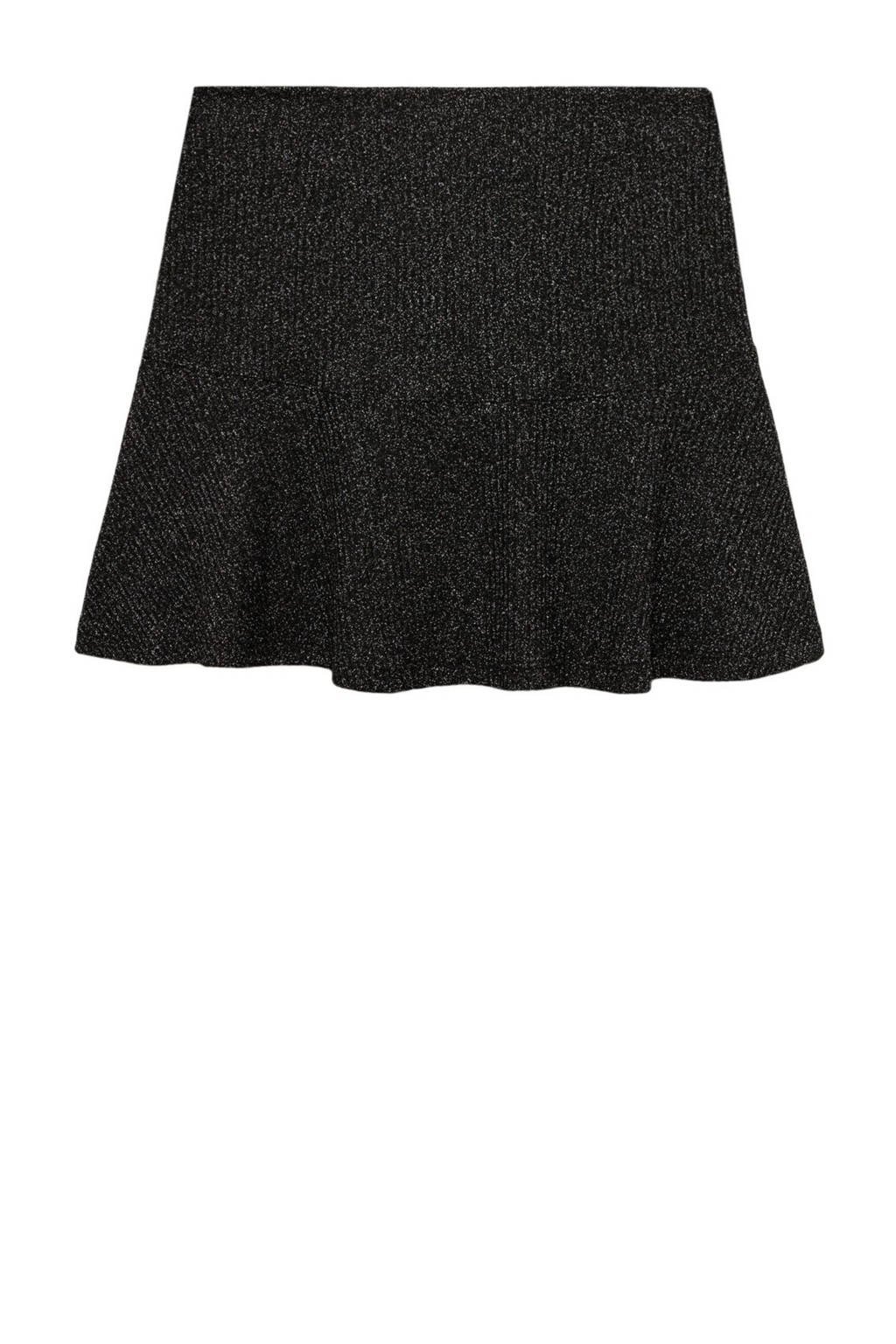 MANGO TEEN strokenrok met glitter zwart