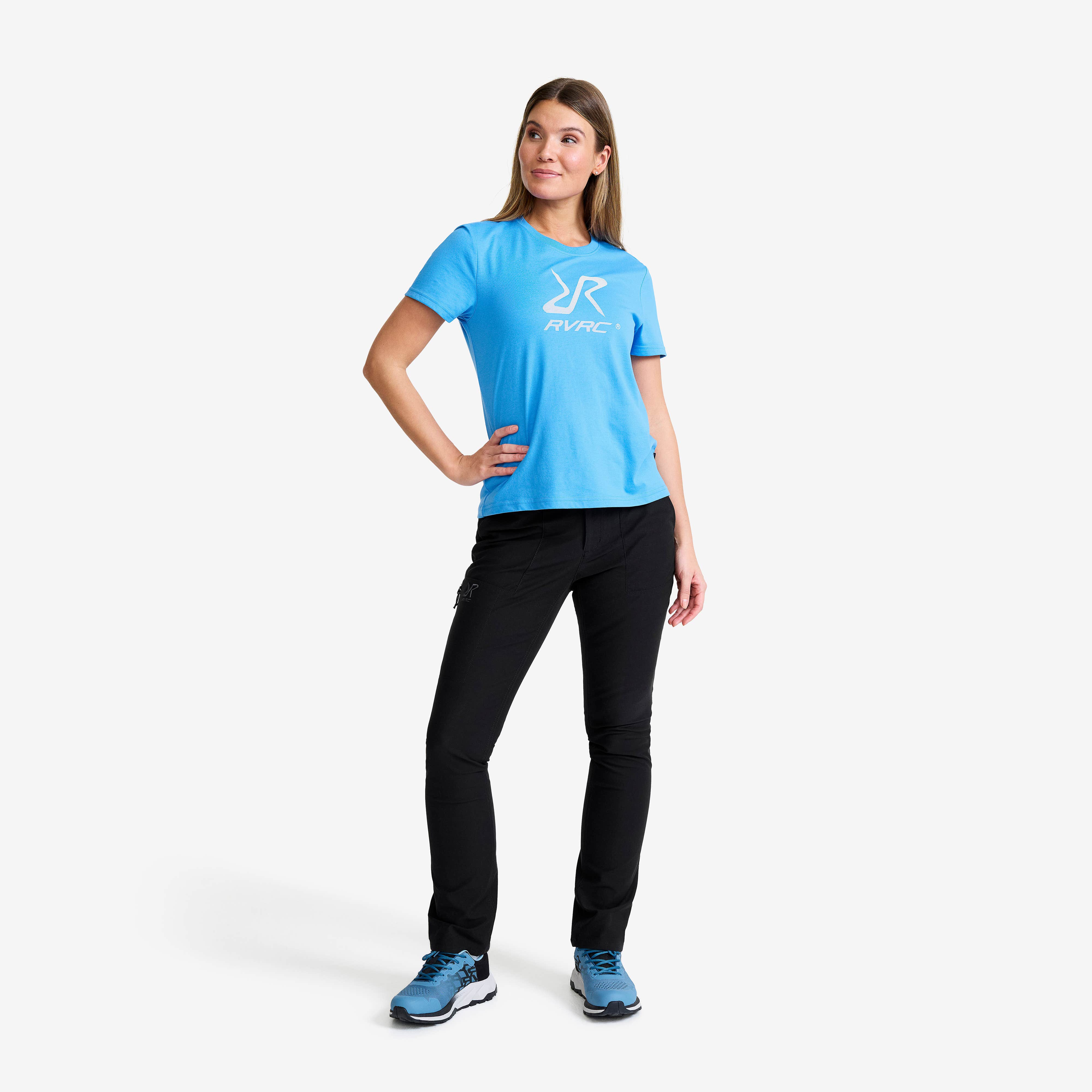 Easy Graphic Logo T-shirt Dame Azure Blue