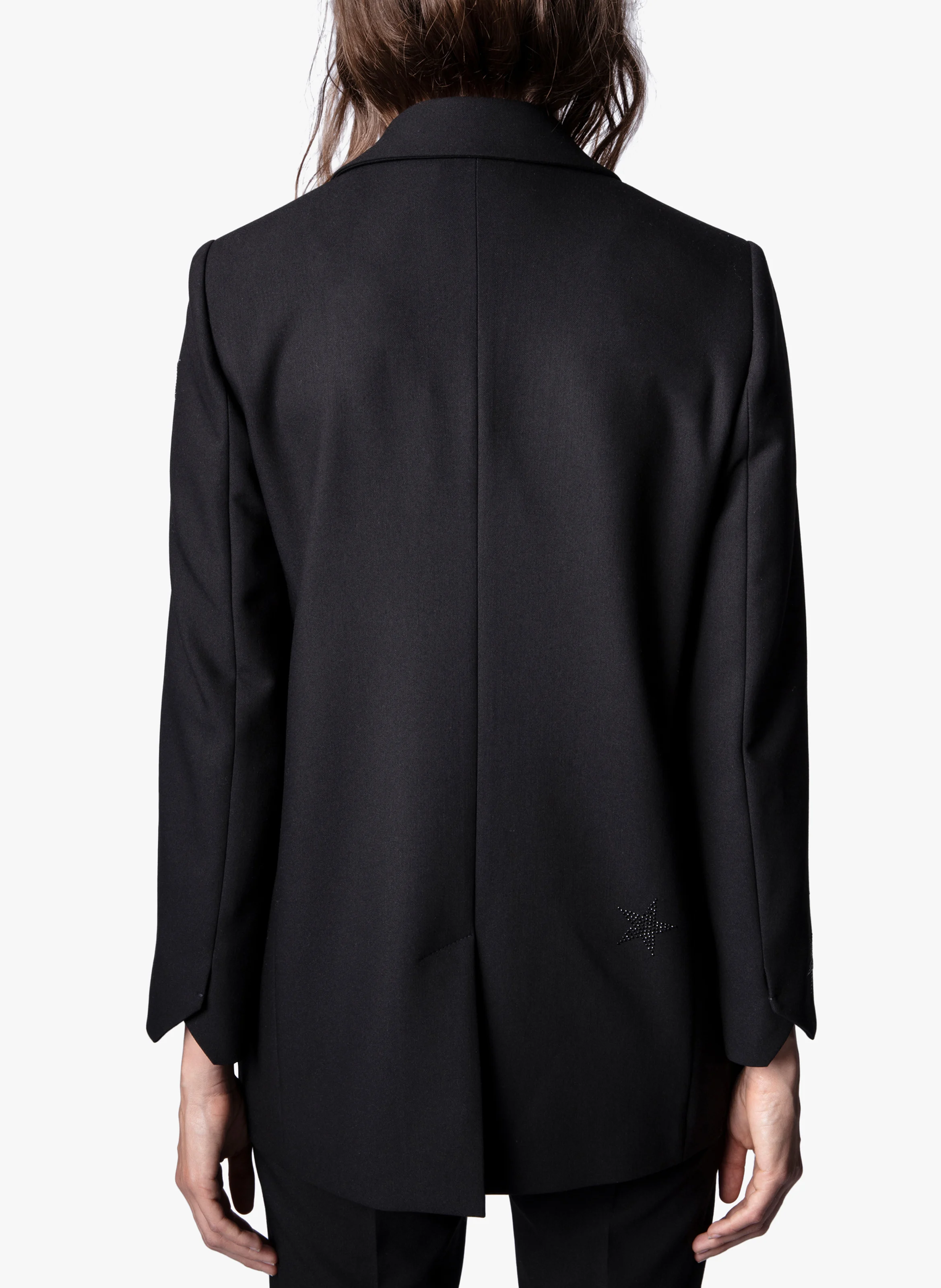 VIVA - Veste col tailleur avec étoiles strass | Noir