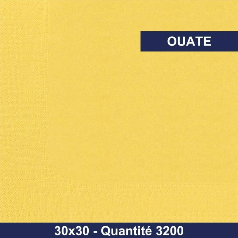 CGMP - Serviette de table ouate 30x30 - Jaune - x3200