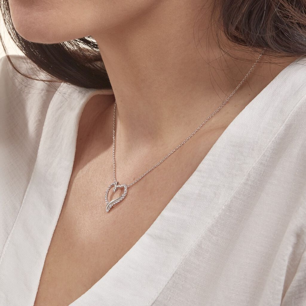 Collier Miliza Argent Blanc Oxyde De Zirconium