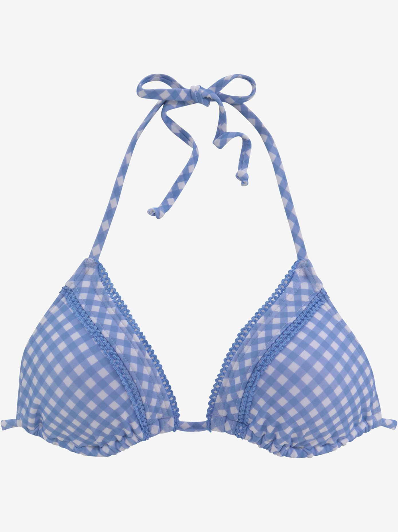 Haut de bikini triangle imprimé vichy moderne