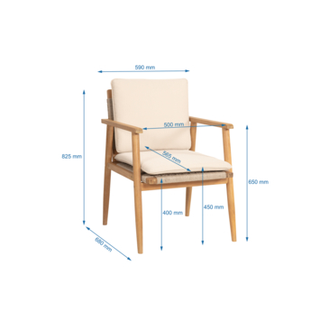 Tuinstoel Fenna light teak hout